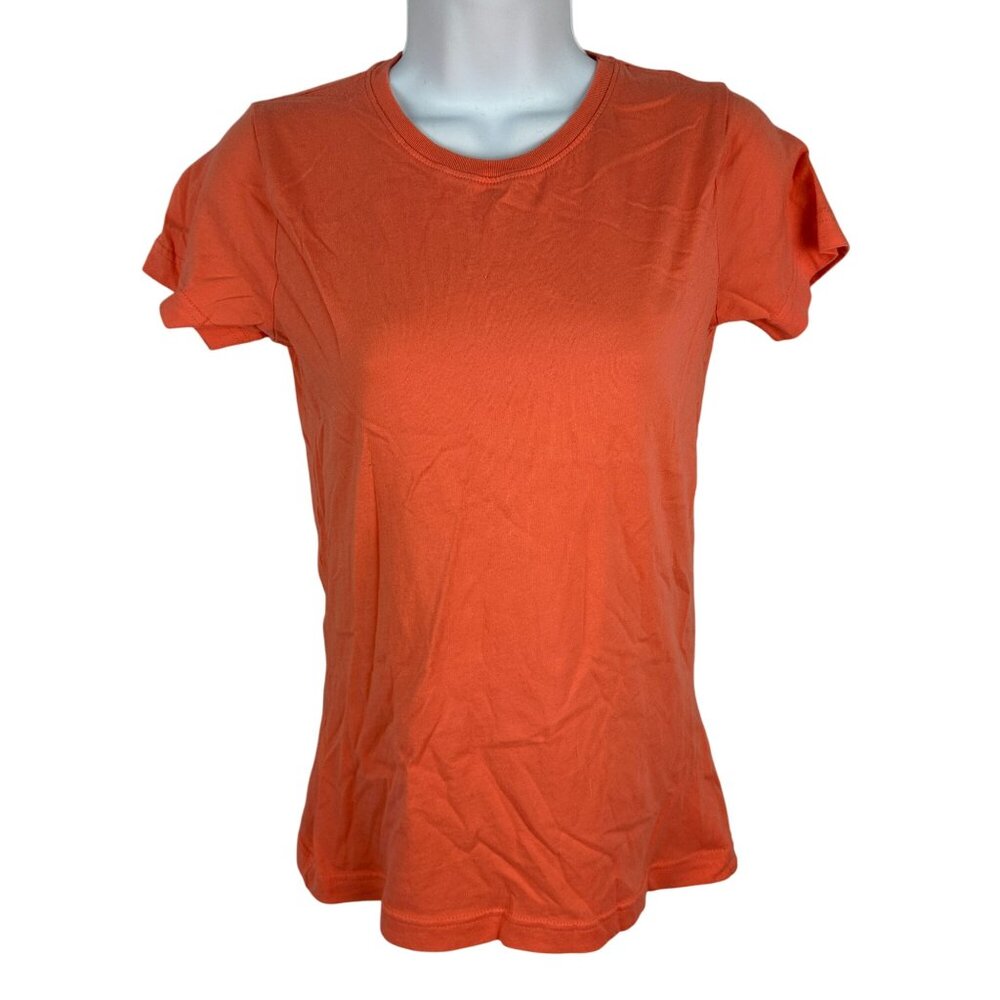 L.A.T Apparel Ladies XS Orange Cotton Short Sleeve Crewneck T-Shirt Casual Fit